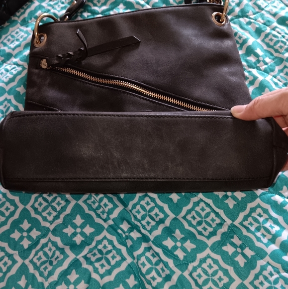 Apt. 9~Charcoal Gray Crossbody & Shoulder Braided Strap Zippered Pockets Purse - Picture 9 of 13